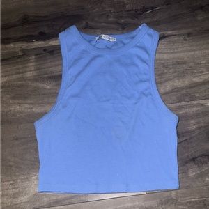 Zara blue crop top